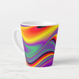 De Abstracte 3D Rainbowart Latte Mok