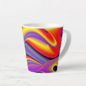 De Abstracte 3D Rainbowart Latte Mok (Rechterhoek)