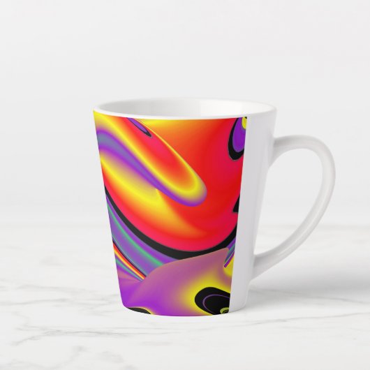 De Abstracte 3D Rainbowart Latte Mok (Rechts)