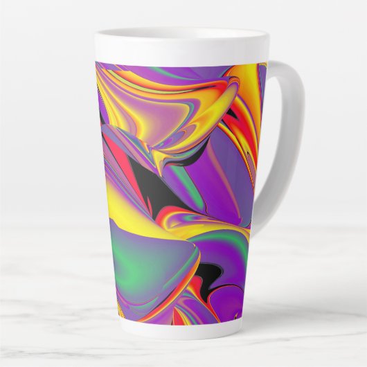 De Abstracte 3D Rainbowart Latte Mok (Rechterhoek)