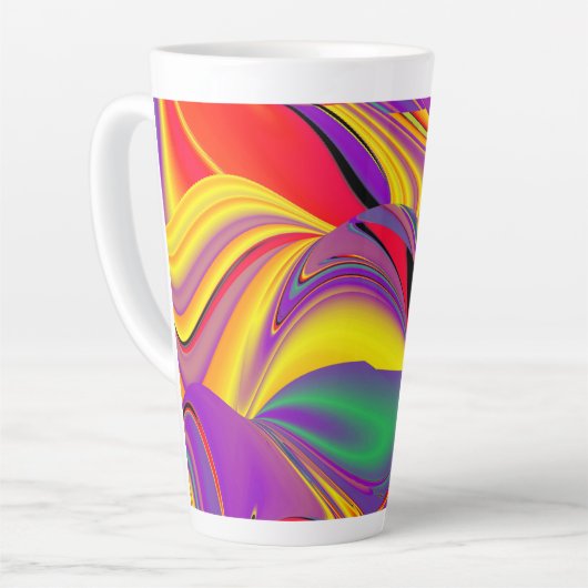 De Abstracte 3D Rainbowart Latte Mok (Linkerhoek)