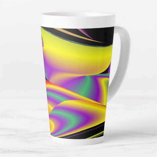 De Abstracte 3D Rainbowart Latte Mok (Rechterhoek)