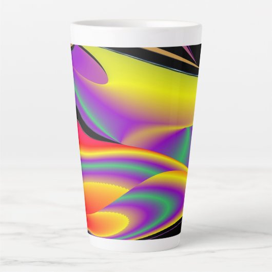 De Abstracte 3D Rainbowart Latte Mok (Voorkant)