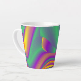 De Abstracte 3D Rainbowart Latte Mok