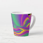 De Abstracte 3D Rainbowart Latte Mok (Rechterhoek)