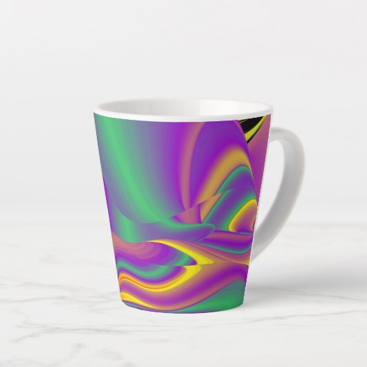 De Abstracte 3D Rainbowart Latte Mok (Rechterhoek)