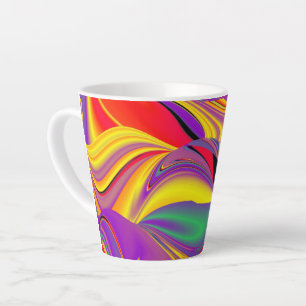 De Abstracte 3D Rainbowart Latte Mok