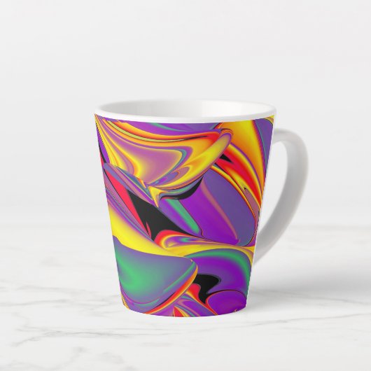 De Abstracte 3D Rainbowart Latte Mok (Rechterhoek)
