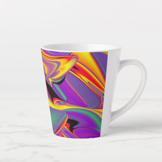 De Abstracte 3D Rainbowart Latte Mok (Rechts)