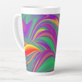 De Abstracte 3D Rainbowart Latte Mok