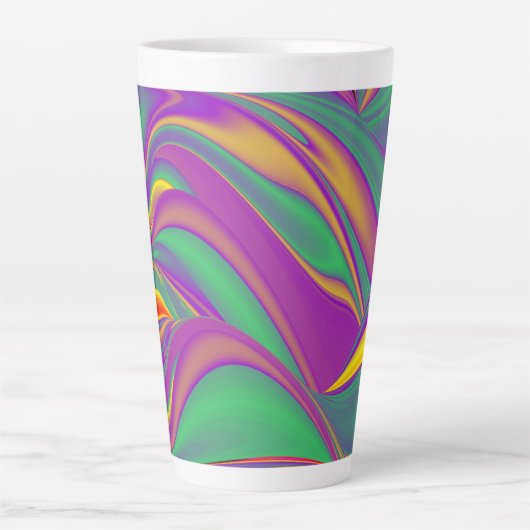 De Abstracte 3D Rainbowart Latte Mok (Voorkant)