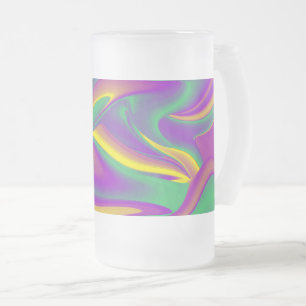 De Abstracte 3D Rainbowart Matglas Bierpul