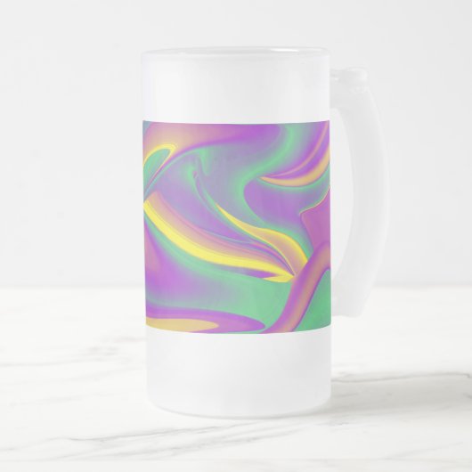 De Abstracte 3D Rainbowart Matglas Bierpul (Voorkant rechts)
