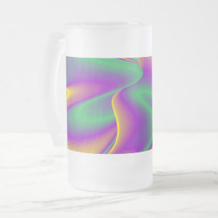 De Abstracte 3D Rainbowart Matglas Bierpul
