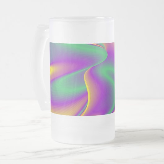 De Abstracte 3D Rainbowart Matglas Bierpul (Voorkant links)