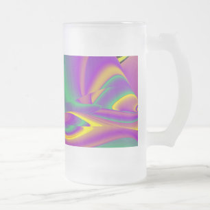 De Abstracte 3D Rainbowart Matglas Bierpul