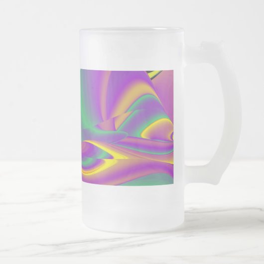De Abstracte 3D Rainbowart Matglas Bierpul (Rechts)