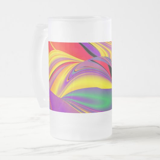 De Abstracte 3D Rainbowart Matglas Bierpul (Voorkant links)