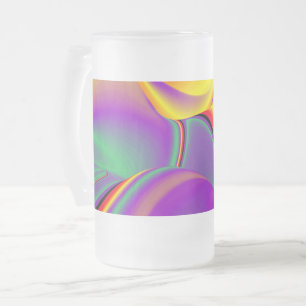 De Abstracte 3D Rainbowart Matglas Bierpul