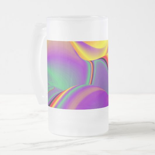 De Abstracte 3D Rainbowart Matglas Bierpul (Voorkant links)