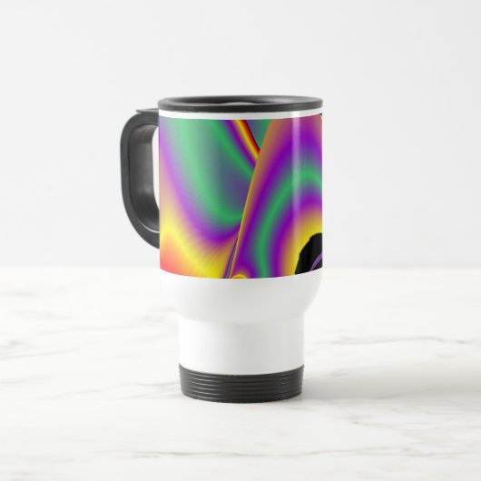 De Abstracte 3D Rainbowart Reisbeker (Voorkant links)