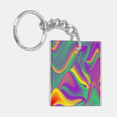 De Abstracte 3D Rainbowart Sleutelhanger (Voorkant Links)