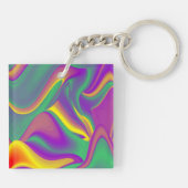 De Abstracte 3D Rainbowart Sleutelhanger (Achterkant)