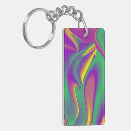 De Abstracte 3D Rainbowart Sleutelhanger (Voorkant Links)