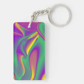 De Abstracte 3D Rainbowart Sleutelhanger (achterkant)