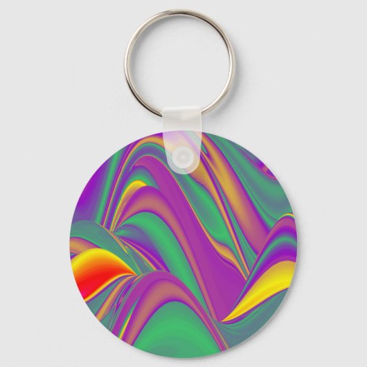 De Abstracte 3D Rainbowart Sleutelhanger (Voorkant)