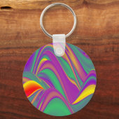 De Abstracte 3D Rainbowart Sleutelhanger (Voorkant)