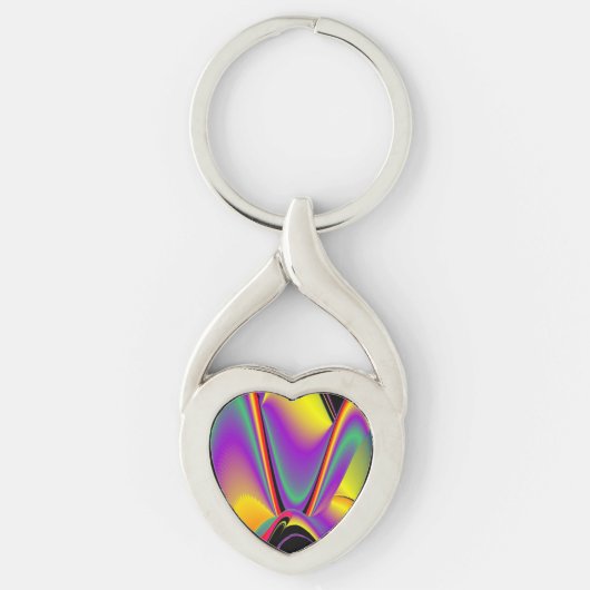 De Abstracte 3D Rainbowart Sleutelhanger (Voorkant)