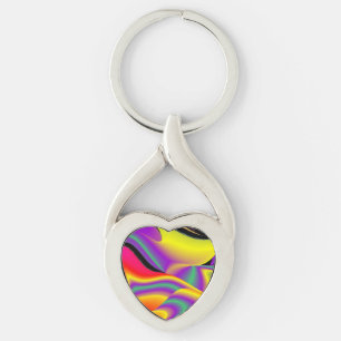 De Abstracte 3D Rainbowart Sleutelhanger