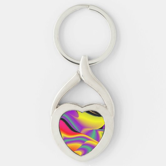 De Abstracte 3D Rainbowart Sleutelhanger (Voorkant)
