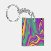 De Abstracte 3D Rainbowart Sleutelhanger (Voorkant Links)