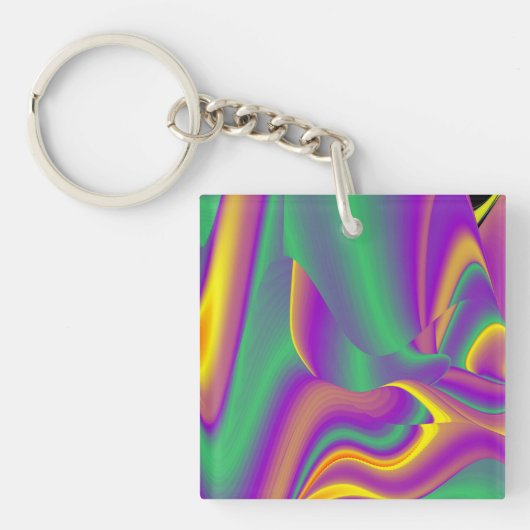 De Abstracte 3D Rainbowart Sleutelhanger (Voorkant)