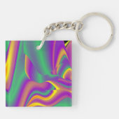 De Abstracte 3D Rainbowart Sleutelhanger (Achterkant)