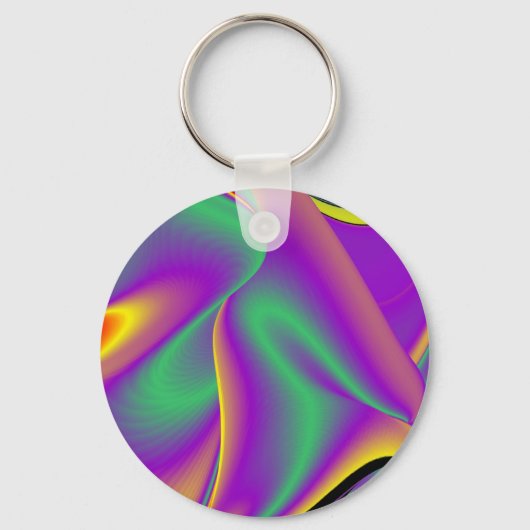 De Abstracte 3D Rainbowart Sleutelhanger (Voorkant)