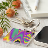 De Abstracte 3D Rainbowart Sleutelhanger (Voorkant Rechts)