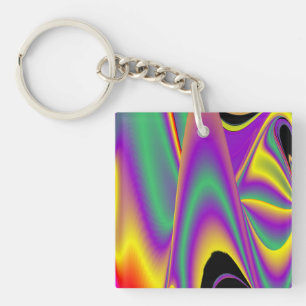 De Abstracte 3D Rainbowart Sleutelhanger