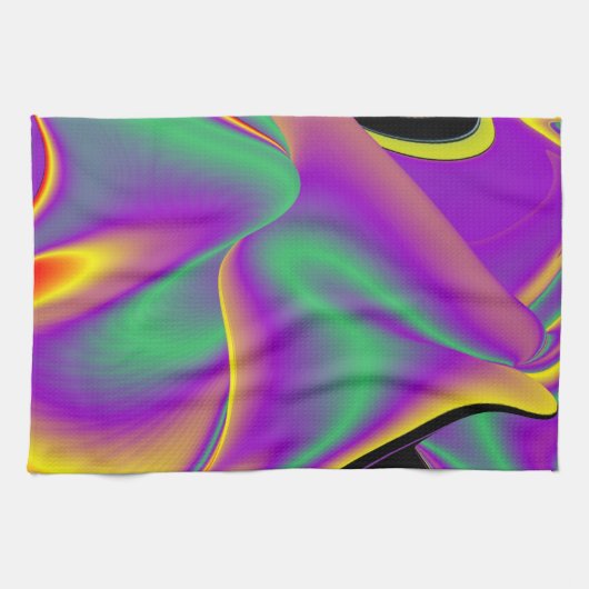 De Abstracte 3D Rainbowart Theedoek (Horizontaal)