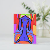 De Abstracte afdruk van het blauwe dachshund-Cubis Briefkaart (Staand voorkant)