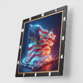 De Abstracte Amerikaanse vlag Vierkante Klok (Hoek)