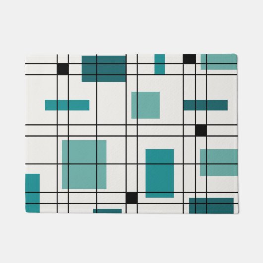 De Abstracte Art Blauwgroen van 1950 Deurmat (Voorkant)