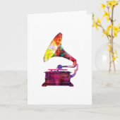 De abstracte Arty Kaart van Groeten - Grammofoon (Gele Bloem)