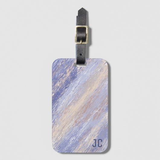 De Abstracte Blauwe en Beige Slagen van de Verf va Bagagelabel (Voorkant (verticaal))