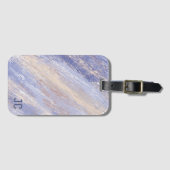 De Abstracte Blauwe en Beige Slagen van de Verf va Bagagelabel (Voorkant (horizontaal))