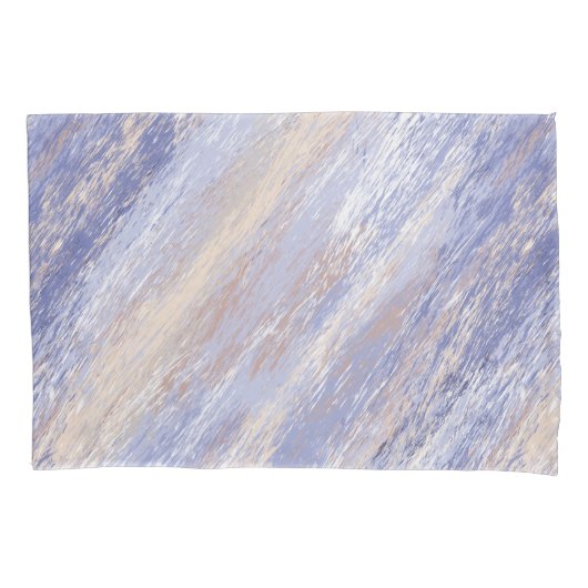 De Abstracte Blauwe en Beige Slagen van de Verf va Kussensloop (Voorkant)