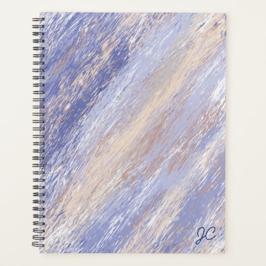 De Abstracte Blauwe en Beige Slagen van de Verf va Planner (Voorkant)