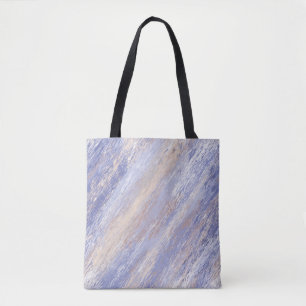 De Abstracte Blauwe en Beige Slagen van de Verf va Tote Bag